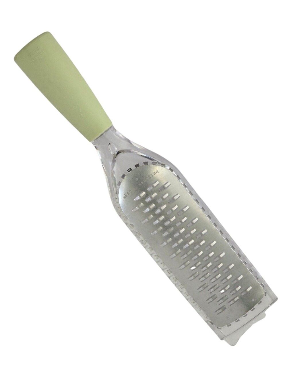 Vintage Princess House Stainless Steel Hand Grater Zester Sage Green Cover